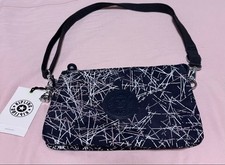 Kipling Nylon Shoulder Bag Navy MultiCompartment Lightweight Unused