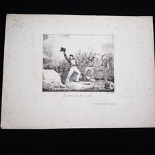 Gravure XIX siècle: Combat à