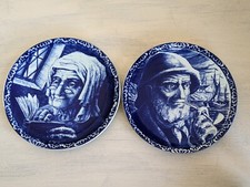 pair of plates boch la louviere blue de delft 24.5cm