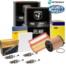 4L Petronas Selenia 10W50 Incl. Bougies, Filtre à Huile, Air Abarth 500 Kit