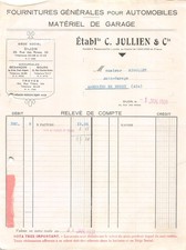 1931 FOURNITURES GENERALES POUR AUTOMOBILES MATERIEL DE GARAGE ETS C JULLIE