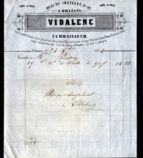 ORLEANS (45) SCRAP METAL / METAL "VIDALENC" in 1864