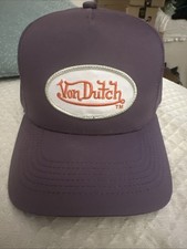 Von Dutch Snapback Hat Purple With Embroidered Patch Sewn On