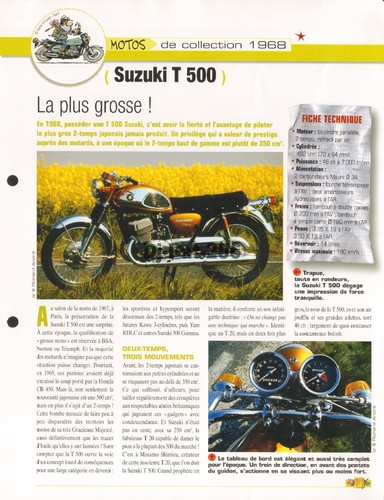 Fiche moto suzuki t500 1968 - :,