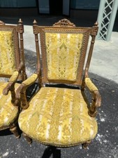 Antique Pair Louis XVI Style Giltwood Fauteuils