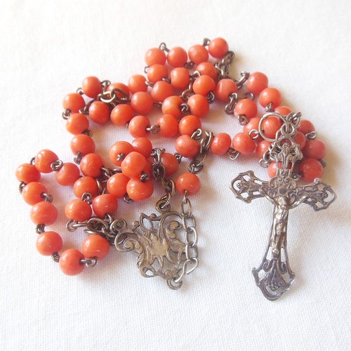 Ancien chapelet corail - chapelet,