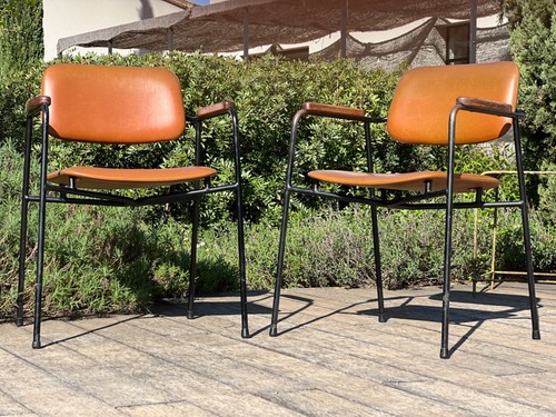 Paire fauteuils métal - paire,