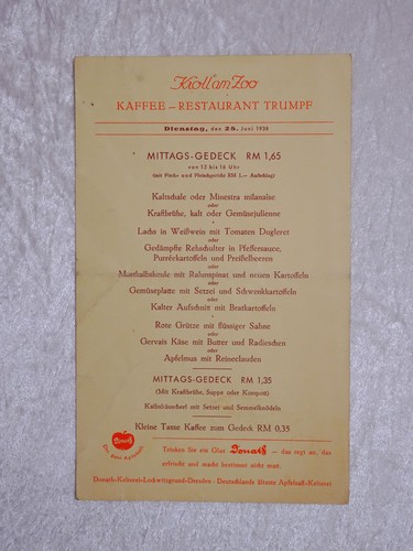 Carte menu kroll zoo - menu,