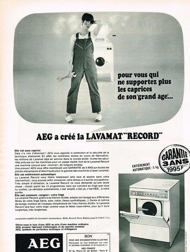 Publicite 1967 aeg machine - publicite,