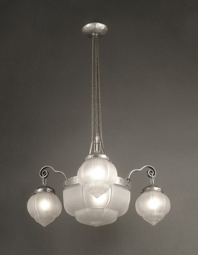 Lustre art déco ferronnerie - lustre,