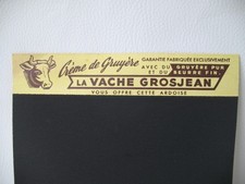 Ardoise Publicitaire Ancienne LA VACHE GROSJEAN CREME DE GRUYERE - Bistrot