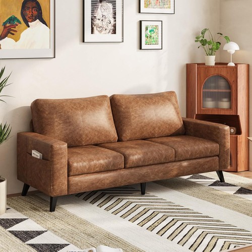 Faux leather loveseat inch - leather,
