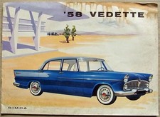 SIMCA VEDETTE Car Sales Brochure 1958 #47 452 T   BEAULIEU Chambord MARLY
