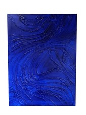 Yves Klein Bleu Foncé Tableau Fait Main Monochrome Minimaliste 3D  Relief 