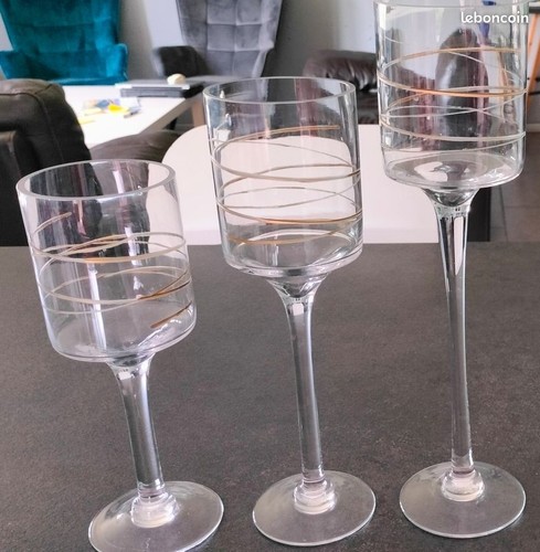 Lot photophore en verre - de,