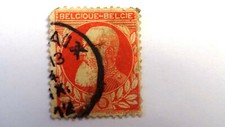 Timbre Belgique 10 c - King Léopold II - 1905 - Oblitéré avec charnière