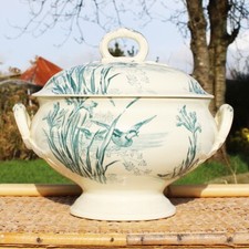 Antique E.C Samaritan Water Lily Model E.C. Earthenware Tureen