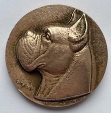 Médaille signé Gibert chien