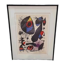 Joan Miro A LA ENCRE 1 Indelible 1  Original Lithograph  Signed Framed