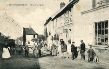 MOUROUX Main Street in Les Parrichets Villageois Boy with shotgun