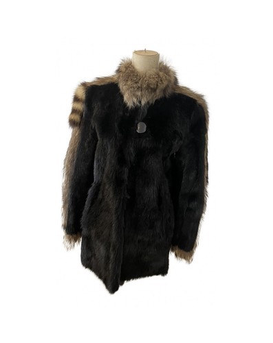 Manteau femme fourrure noir