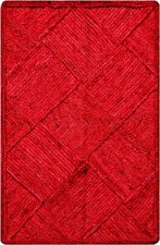 Nouveau Tapis 100% Rouge Jute Coureur Tapis Moderne 2 X 3 Tapis De Salon