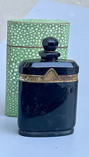Caron 'Christmas Night' Crystal Bottle BACCARAT Black Opaque & Galuchat Style Case 