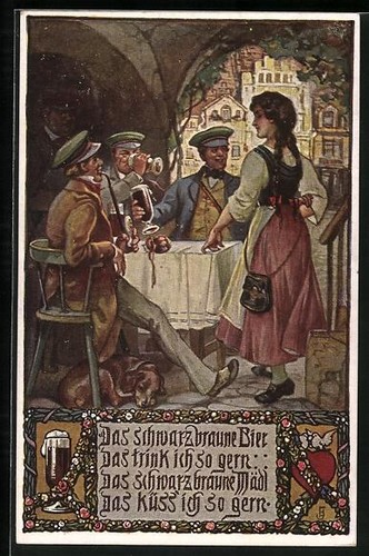 Carte postale bière brune - postale,,