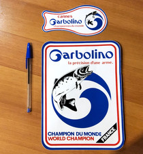GARBOLINO Lot 2 autocollants publicitaire sticker pêche  poisson canne moulinet