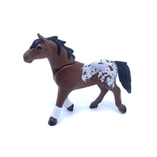 PLAYMOBIL * ECURIE * Cheval Appaloosa Brun Crinière Noire 5223 6931 9376
