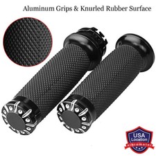 1" Inch Hand Grips Handlebar Handle For Harley Touring Suzuki Honda Motorcycle