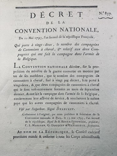 Armée belgique 1793 - belgique, canons
