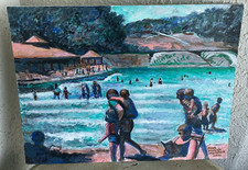 Water Slide World Park Lake George NY Painting 2002 Alice Lauffer Lawrence