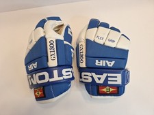 Vintage Easton Air GX1300 Ice Hockey Gloves 13.5" Blue And White Padded
