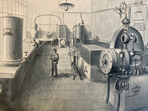 Dessin miniature 1900 encre - dessin,