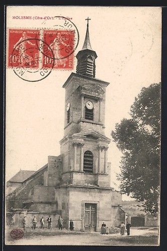Cpa molesme église avec - cpa,