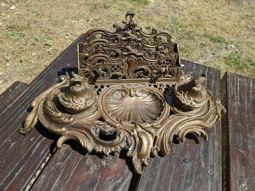 Encrier porte courrier bronze