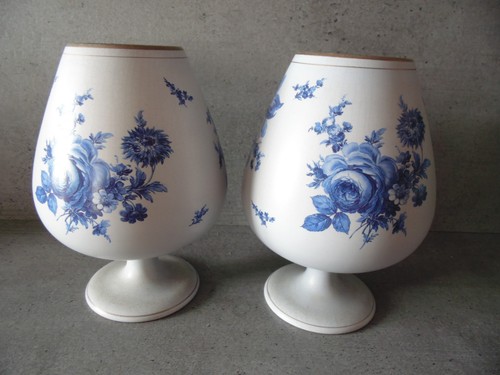 Paire vases blue rose flora - rose,