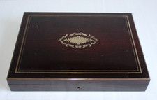 Napoleon III era inlay box game box with chips and games