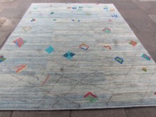 Tapis Oriental En Laine Bleu