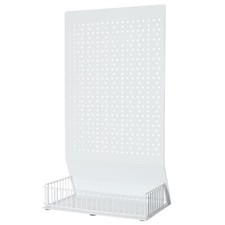 Présentoir à paroi perforée pour comptoirs avec perforation euro RAL 9010 blanc