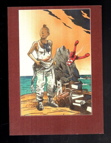 Tintin carte postale après - carte,