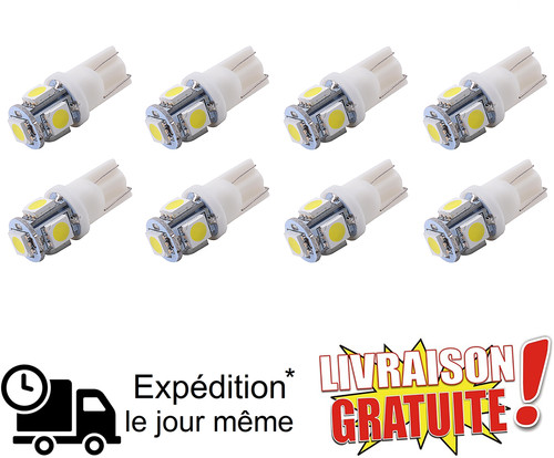 Lot led t10 w5w 6500k - t10, 5