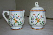 GIEN AU SAINFOIN SUGAR AND CREAMER FRANCE MINT PRISTINE CONDITION