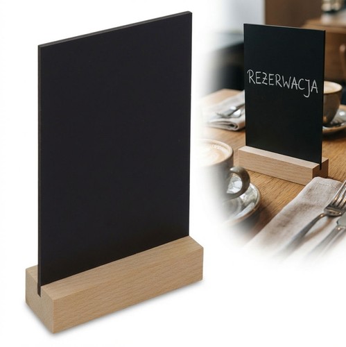 Ardoise menu 18x12cm bois - ardoise,