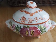 Bonbonnière BASSANO en céramique d'Italie. Très beau décor peint main. TTBE