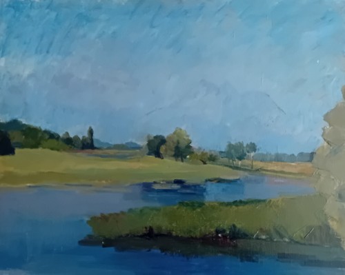 Tableau huile bords loiret - tableau, du