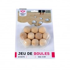 10 Boules Cibles en Bois - Nature