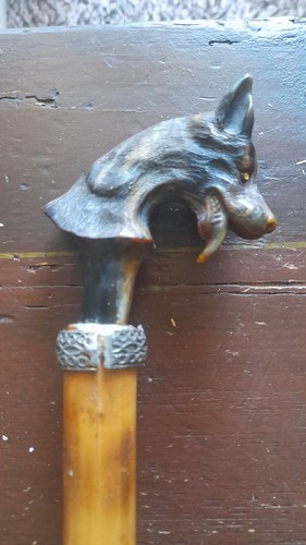 Canne ancienne bambou pommeau - bambou,