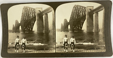 Scotland, Men in Forth Bridge Kilt, Great Forth Bridge, Vintage 